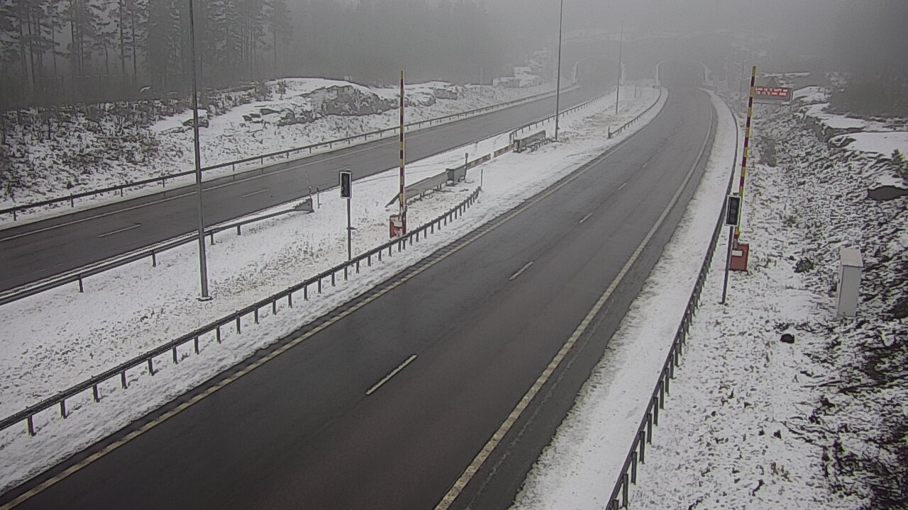Weather Camera Image Väg 7 Vederlax, Vaalimaan tunneli, bom öst, Virolahti, Kymenlaakso