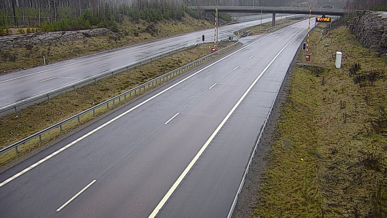 Weather Camera Image Väg 7 Vederlax, Vaalimaan tunneli, bom väst, Virolahti, Kymenlaakso