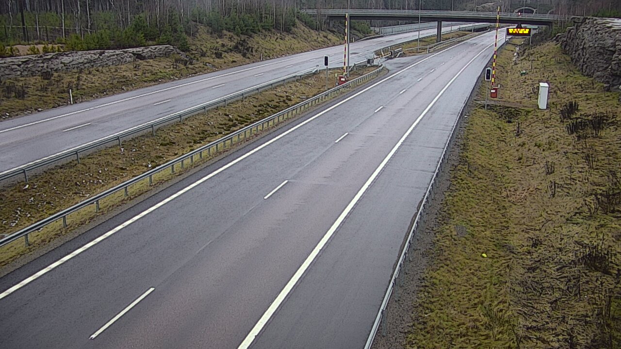 Weather Camera Image Väg 7 Vederlax, Vaalimaan tunneli, bom väst, Virolahti, Kymenlaakso