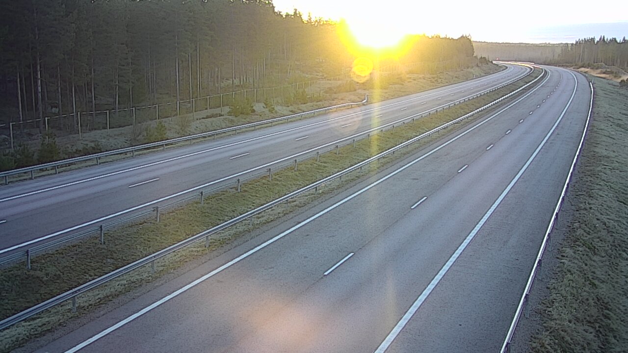 Weather Camera Image Väg 7 Vederlax, Vaalimaan tunneli, väst, Virolahti, Kymenlaakso