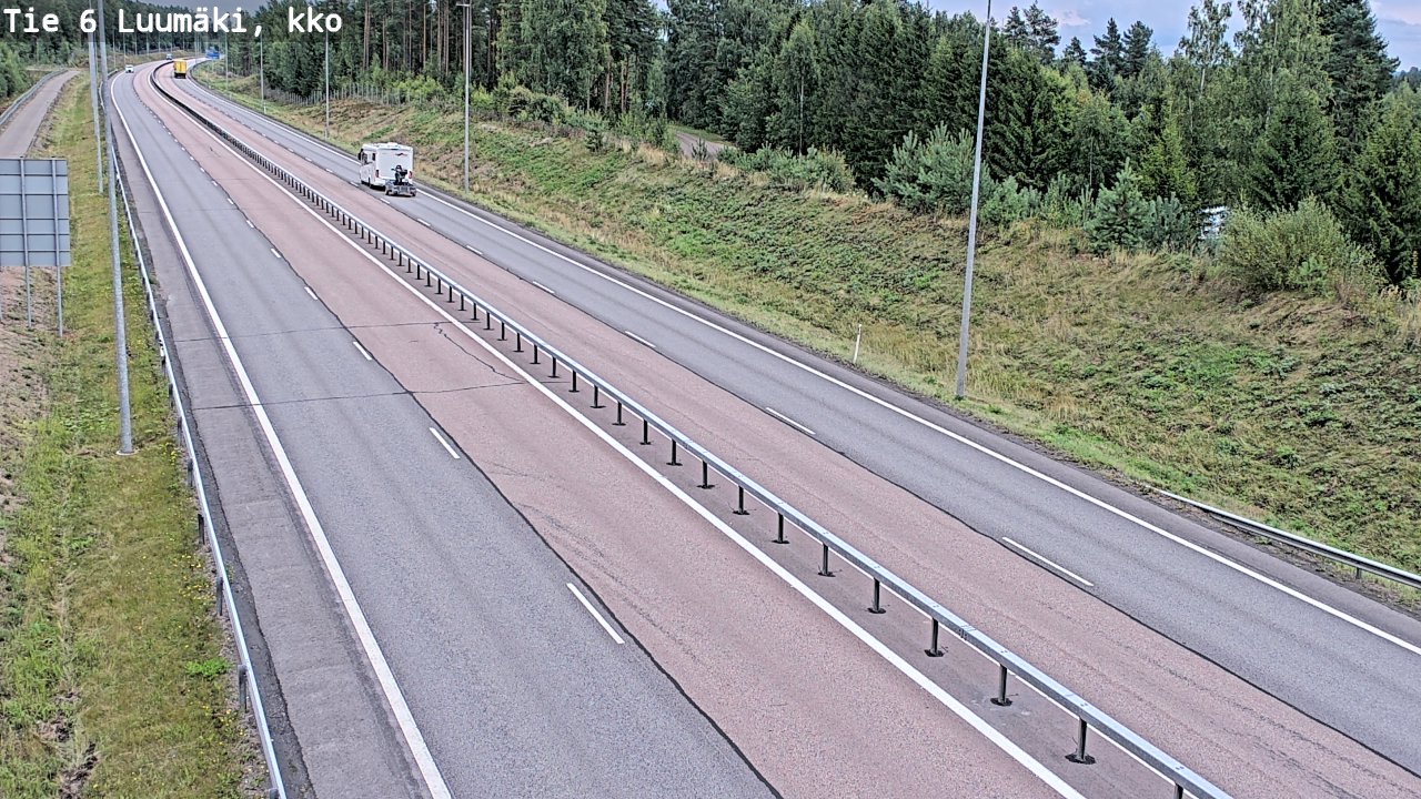 Weather Camera Image Väg 6 Luumäki, kirkko, Luumäki, Etelä-Karjala