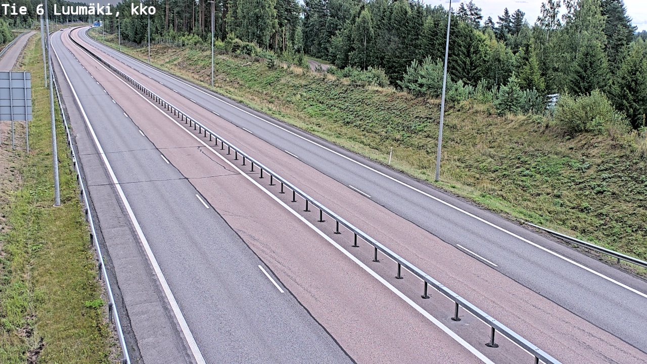 Weather Camera Image Väg 6 Luumäki, kirkko, Luumäki, Etelä-Karjala