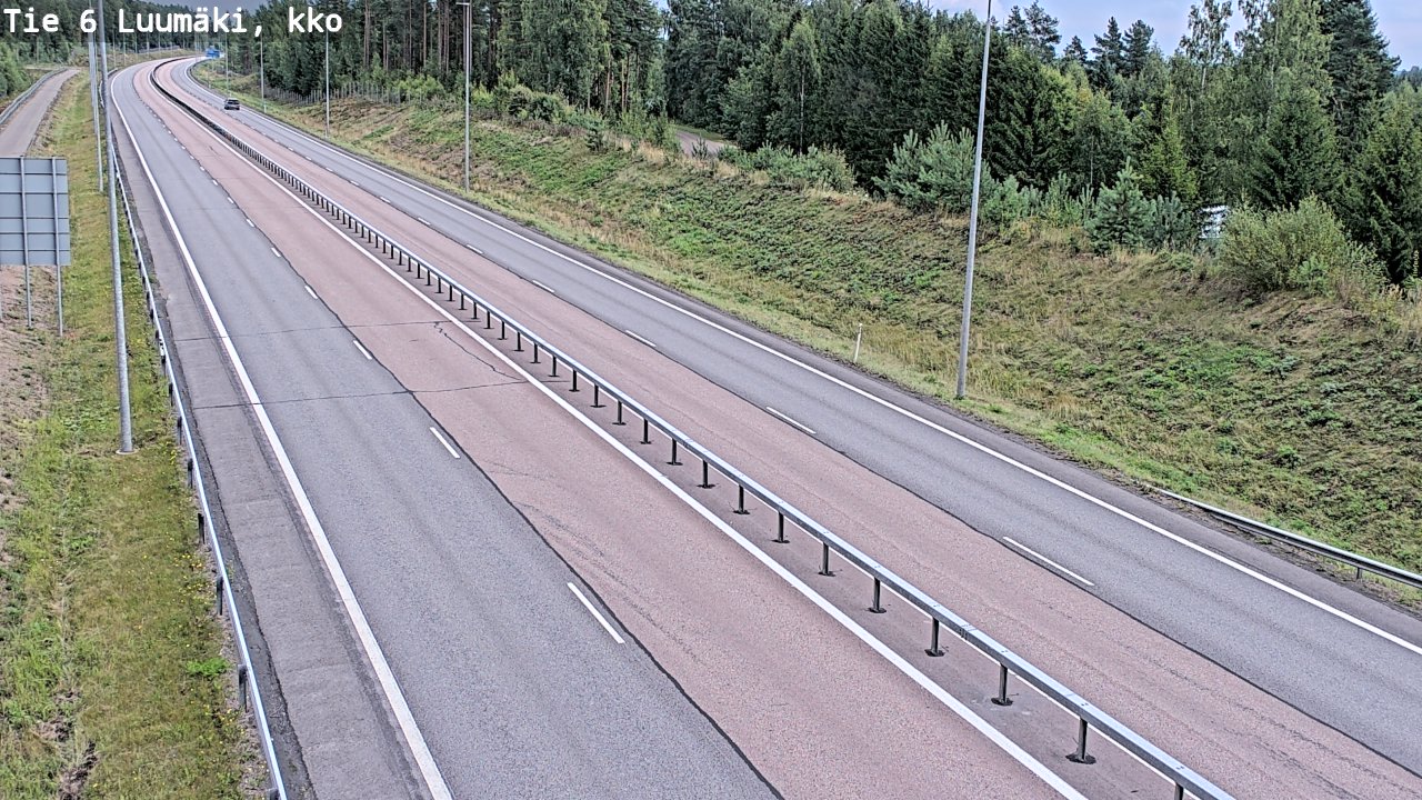 Weather Camera Image Väg 6 Luumäki, kirkko, Luumäki, Etelä-Karjala