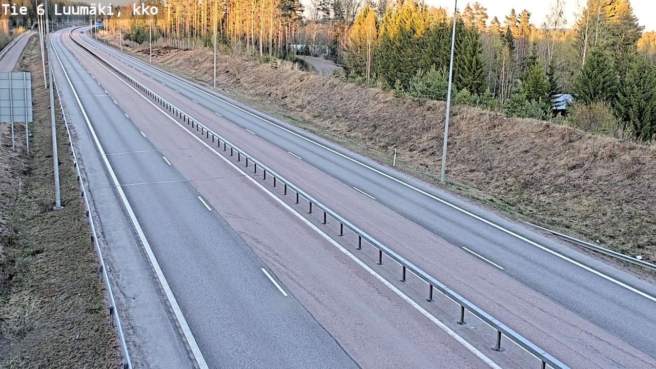 Weather Camera Image Väg 6 Luumäki, kirkko, Luumäki, Etelä-Karjala