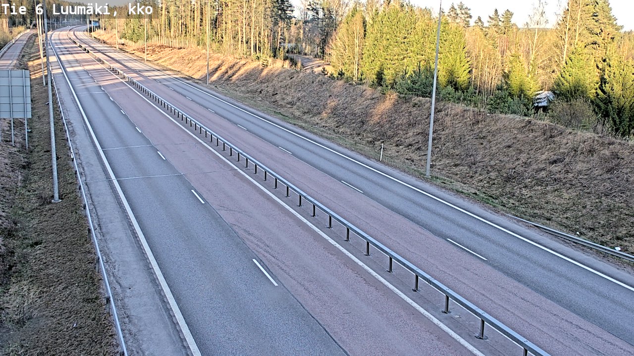 Weather Camera Image Väg 6 Luumäki, kirkko, Luumäki, Etelä-Karjala