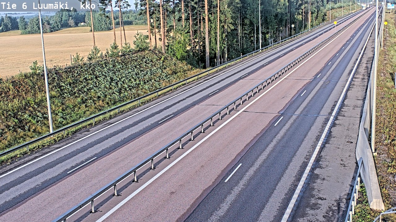 Weather Camera Image Väg 6 Luumäki, kirkko, Luumäki, Etelä-Karjala
