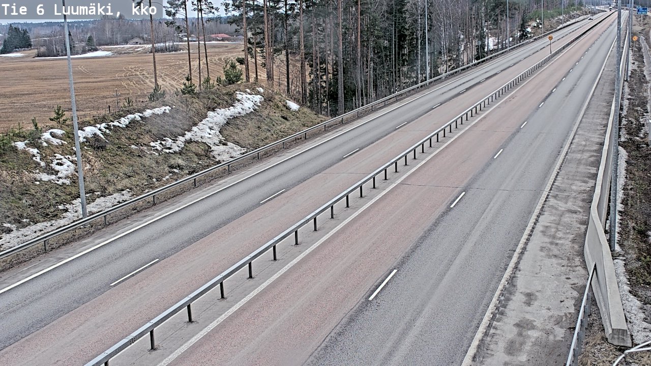 Weather Camera Image Väg 6 Luumäki, kirkko, Luumäki, Etelä-Karjala