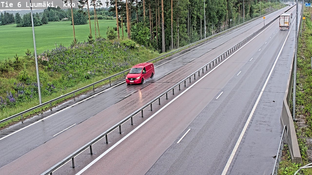 Kelikamerat Kuva Tie 6 Luumäki, kirkko, Luumäki, Etelä-Karjala