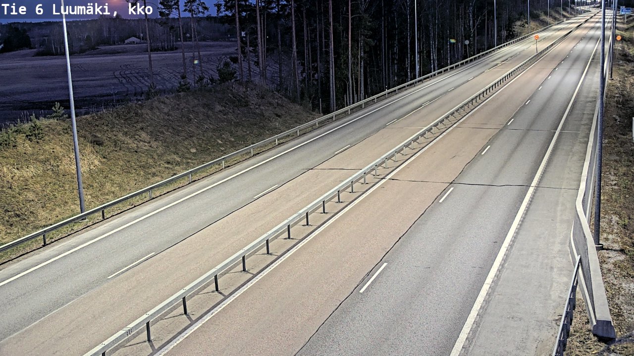 Weather Camera Image Väg 6 Luumäki, kirkko, Luumäki, Etelä-Karjala