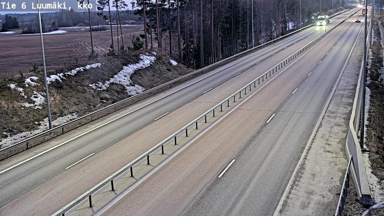 Weather Camera Image Väg 6 Luumäki, kirkko, Luumäki, Etelä-Karjala