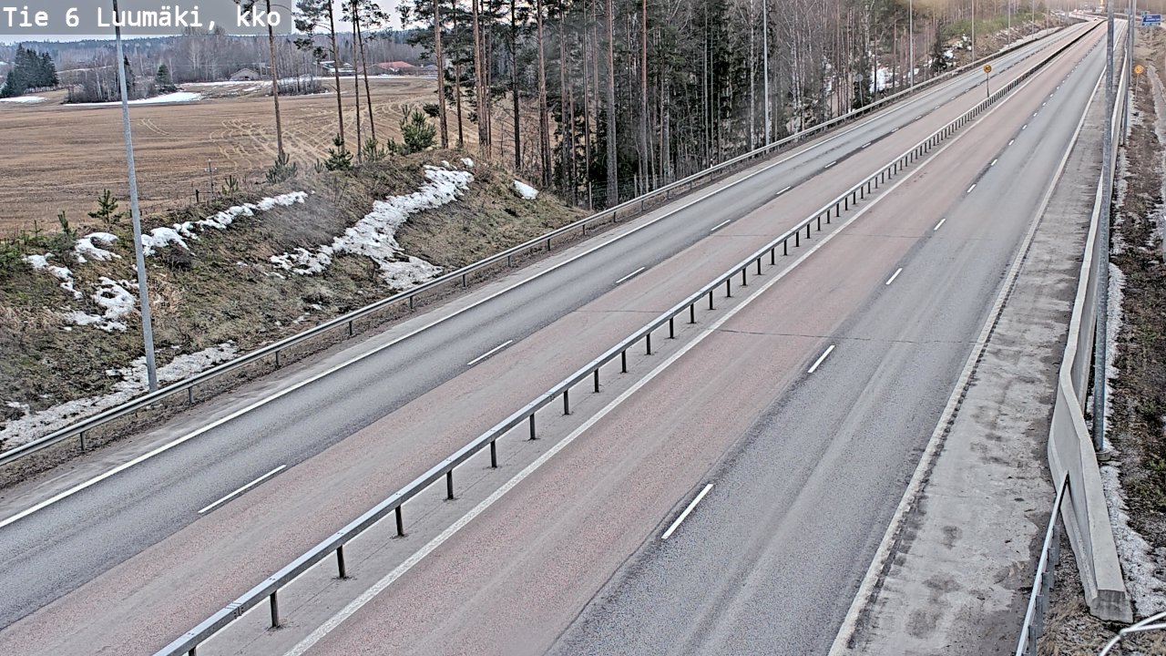 Weather Camera Image Väg 6 Luumäki, kirkko, Luumäki, Etelä-Karjala