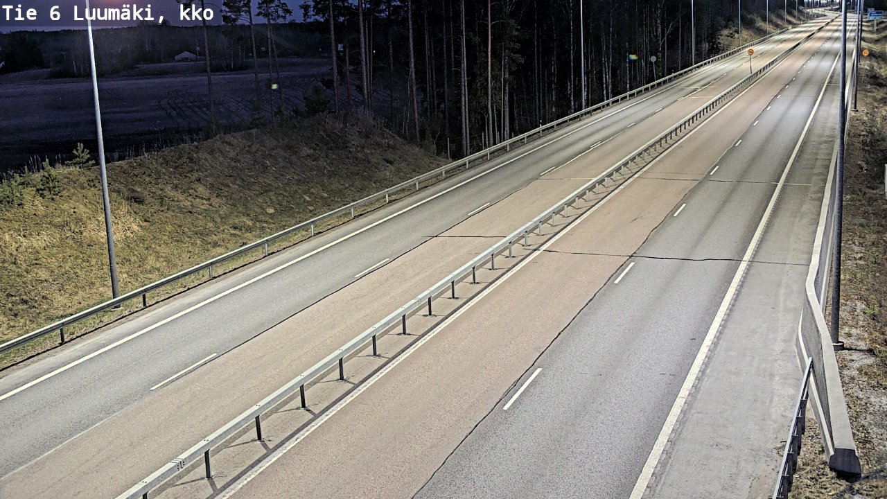 Weather Camera Image Väg 6 Luumäki, kirkko, Luumäki, Etelä-Karjala