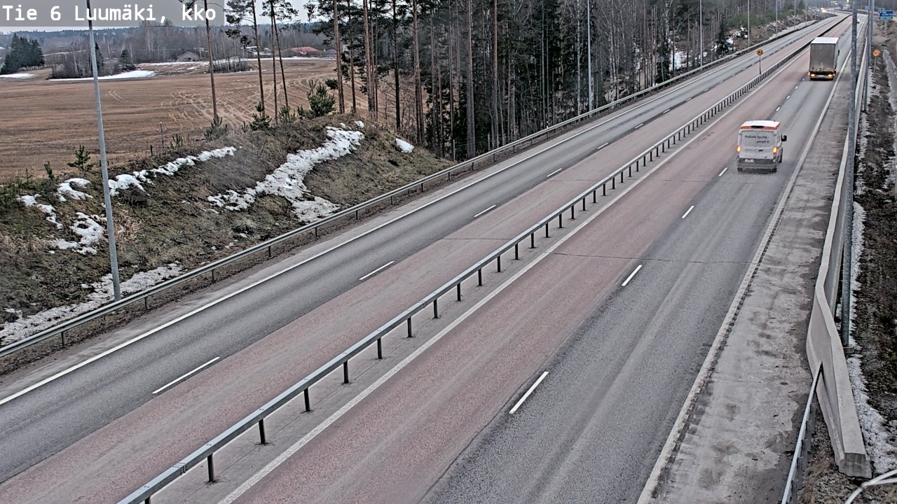 Weather Camera Image Väg 6 Luumäki, kirkko, Luumäki, Etelä-Karjala