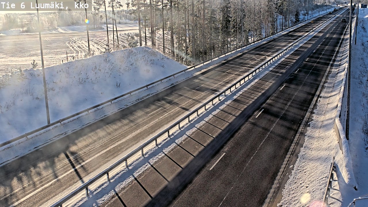 Weather Camera Image Väg 6 Luumäki, kirkko, Luumäki, Etelä-Karjala