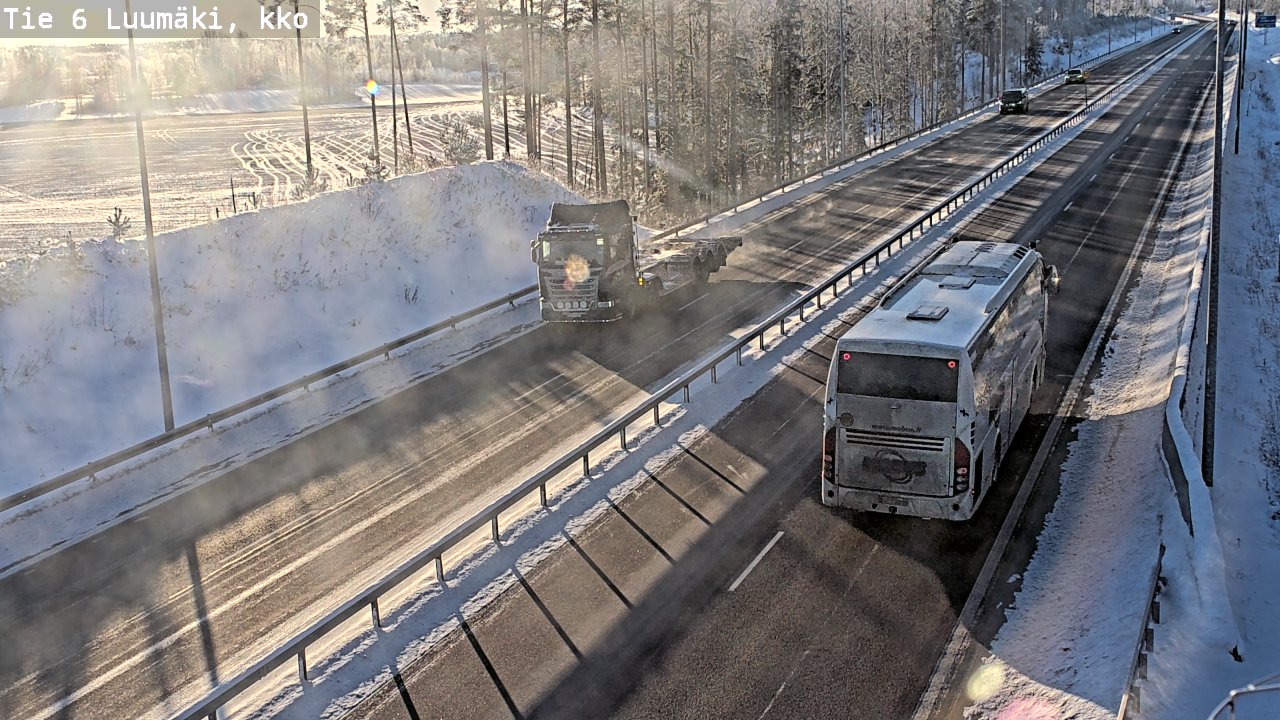 Weather Camera Image Väg 6 Luumäki, kirkko, Luumäki, Etelä-Karjala