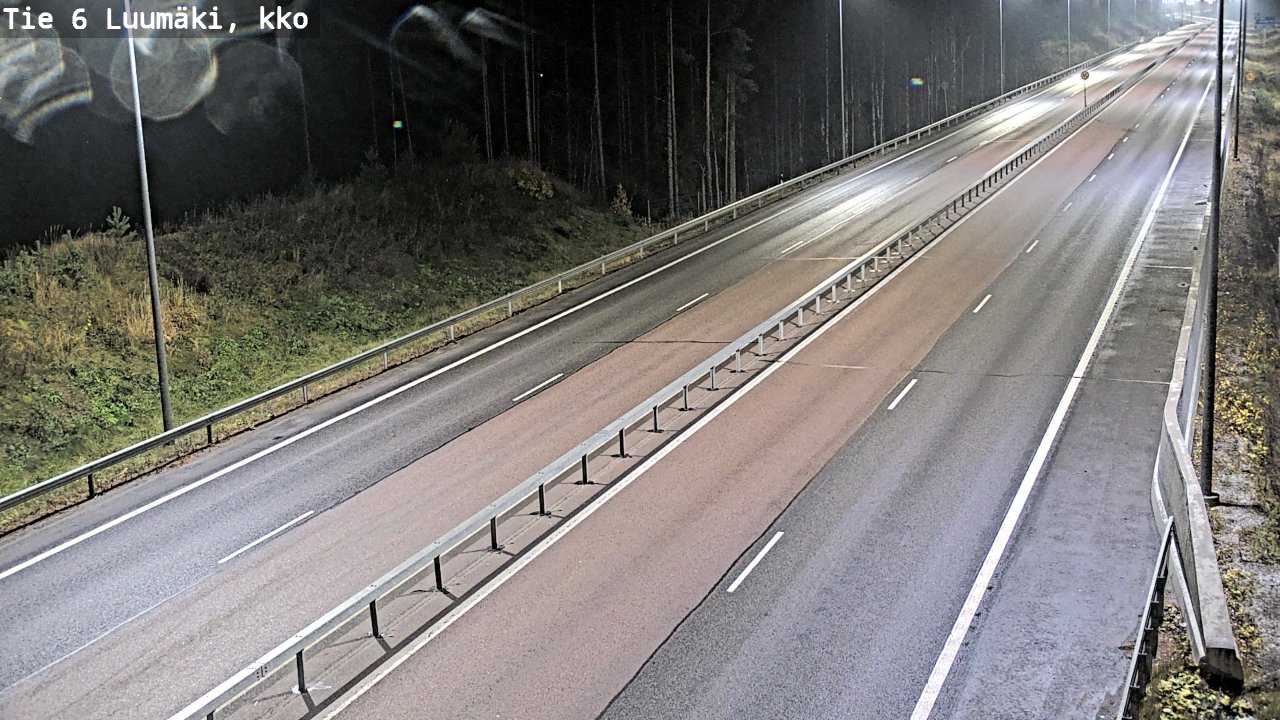 Weather Camera Image Väg 6 Luumäki, kirkko, Luumäki, Etelä-Karjala