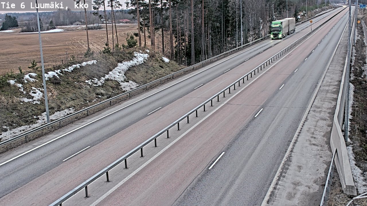 Weather Camera Image Väg 6 Luumäki, kirkko, Luumäki, Etelä-Karjala