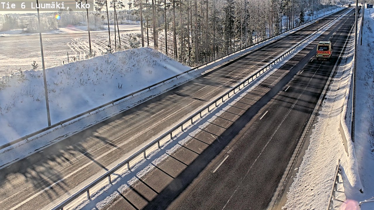 Weather Camera Image Väg 6 Luumäki, kirkko, Luumäki, Etelä-Karjala