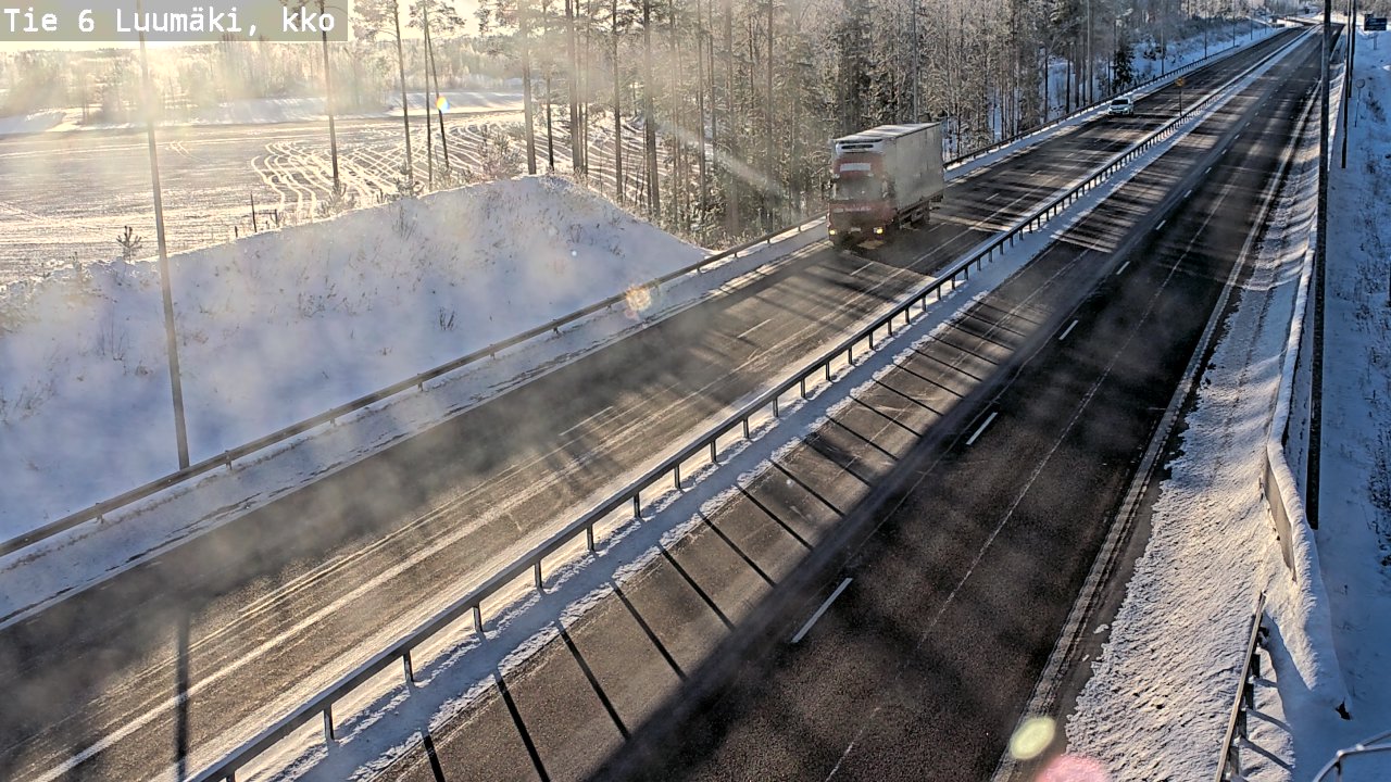 Weather Camera Image Väg 6 Luumäki, kirkko, Luumäki, Etelä-Karjala
