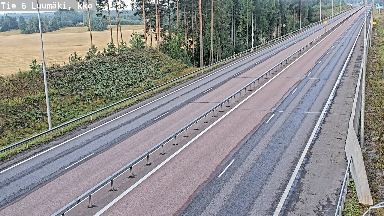 Weather Camera Image Väg 6 Luumäki, kirkko, Luumäki, Etelä-Karjala