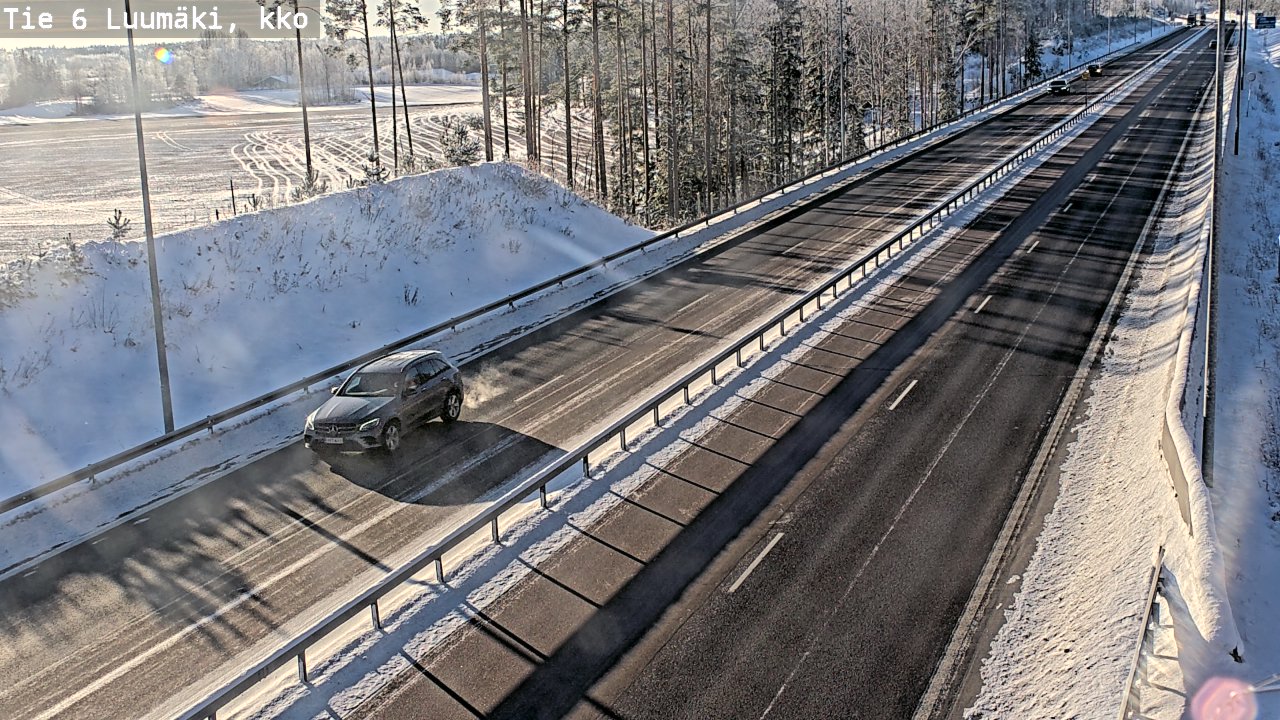 Weather Camera Image Väg 6 Luumäki, kirkko, Luumäki, Etelä-Karjala