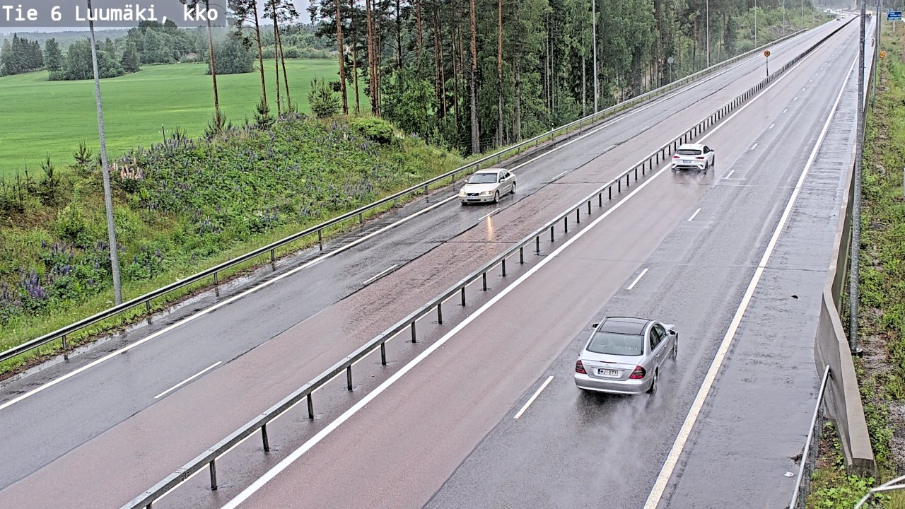 Weather Camera Image Väg 6 Luumäki, kirkko, Luumäki, Etelä-Karjala