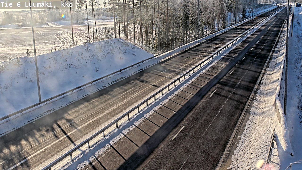 Weather Camera Image Väg 6 Luumäki, kirkko, Luumäki, Etelä-Karjala
