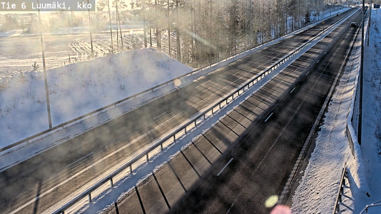Weather Camera Image Väg 6 Luumäki, kirkko, Luumäki, Etelä-Karjala
