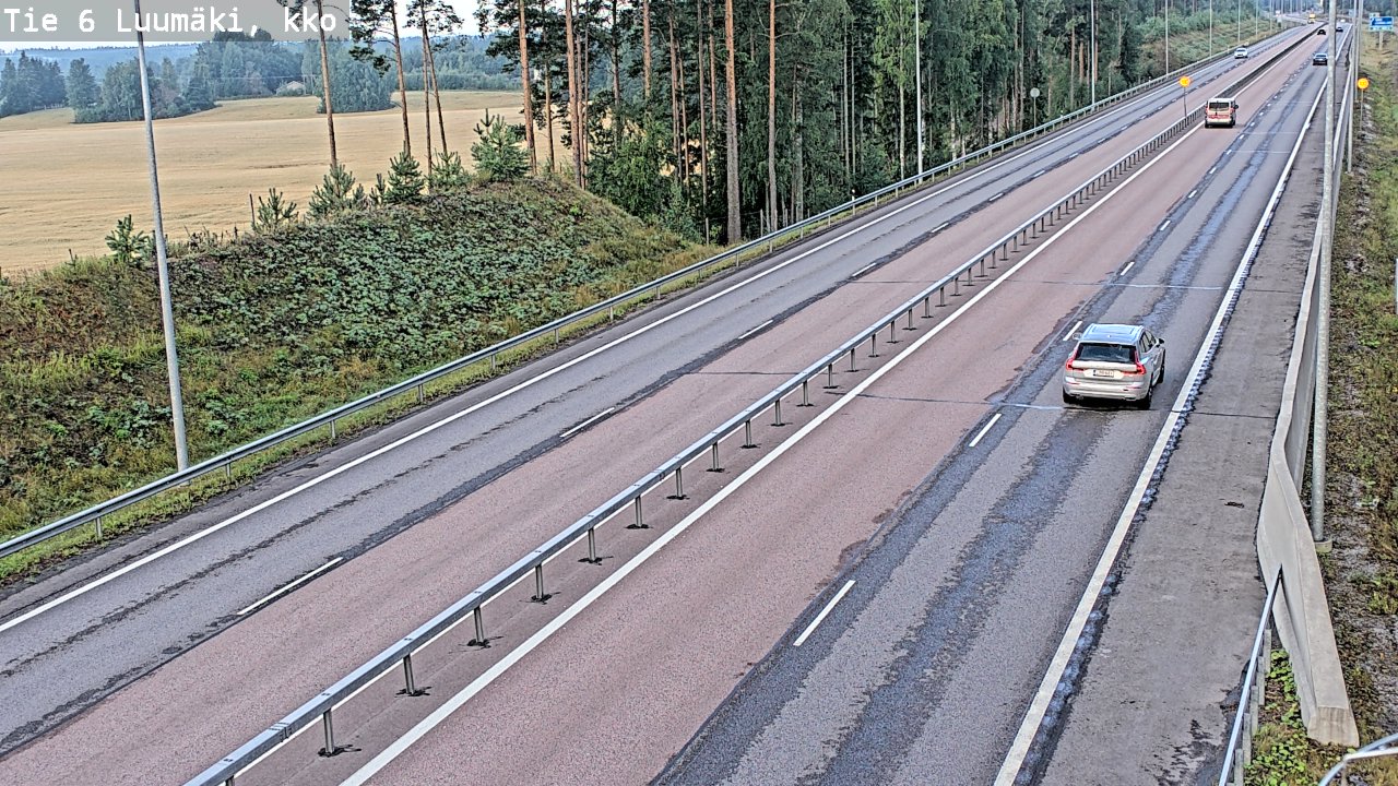 Weather Camera Image Väg 6 Luumäki, kirkko, Luumäki, Etelä-Karjala