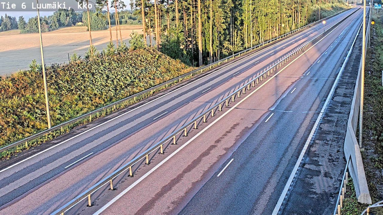 Weather Camera Image Väg 6 Luumäki, kirkko, Luumäki, Etelä-Karjala