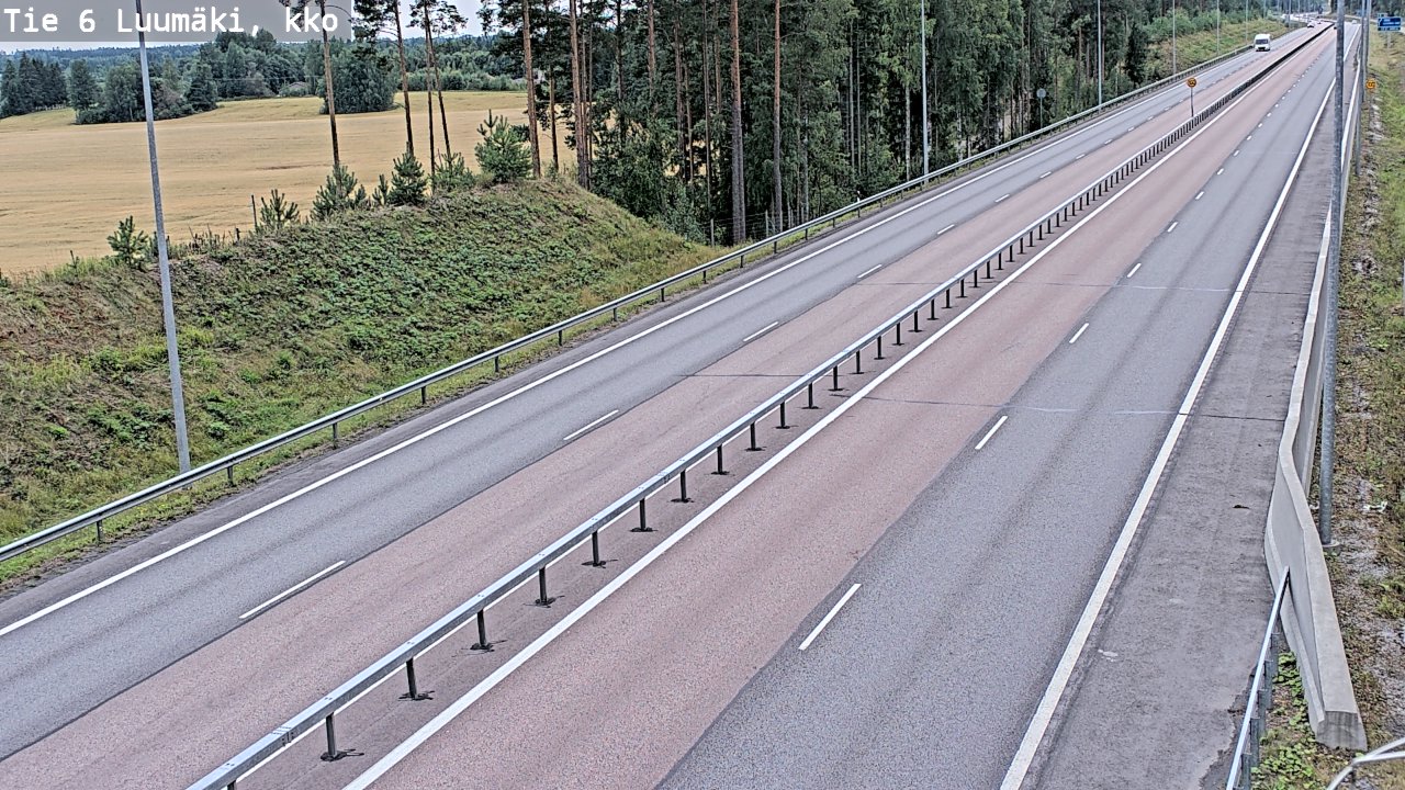 Weather Camera Image Väg 6 Luumäki, kirkko, Luumäki, Etelä-Karjala
