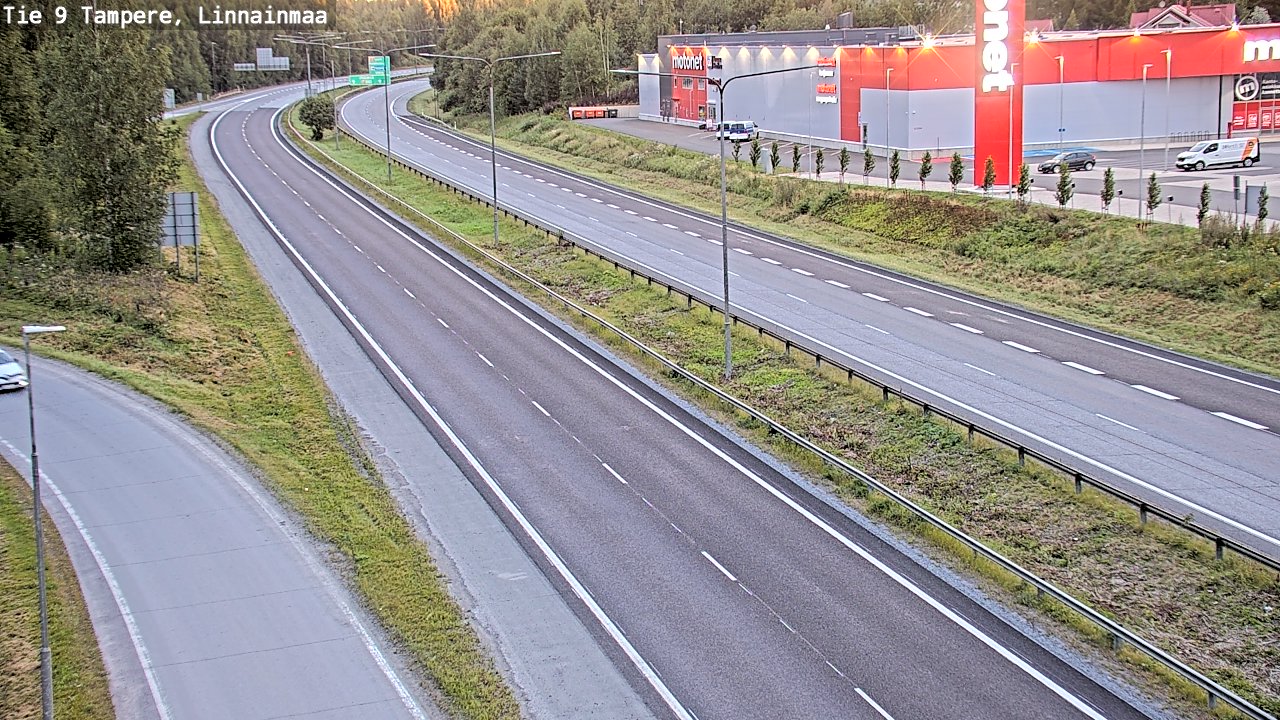 Weather Camera Image Väg 9 Tammerfors, Linnainmaa, Tampere, Pirkanmaa