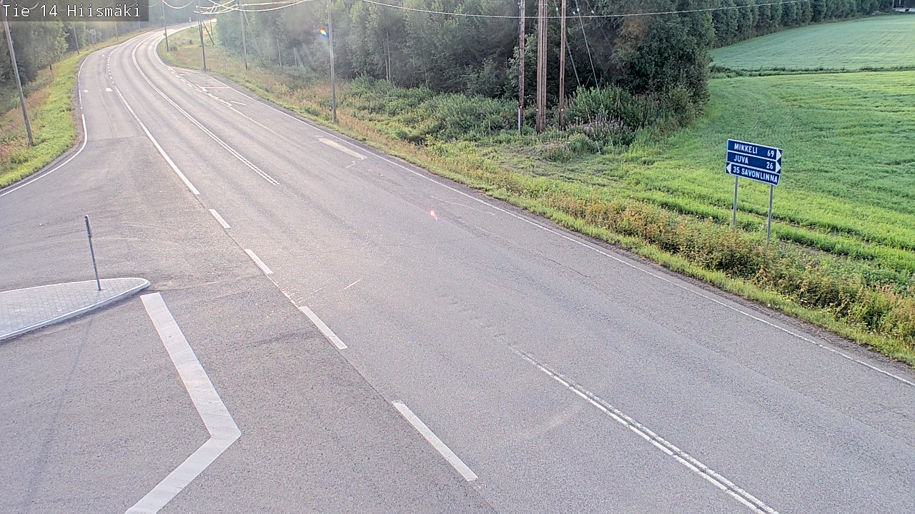 Weather Camera Image Väg 14 Rantasalmi, Hiismäki, Rantasalmi, Etelä-Savo