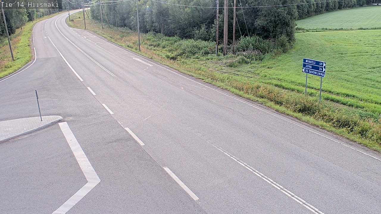 Weather Camera Image Väg 14 Rantasalmi, Hiismäki, Rantasalmi, Etelä-Savo