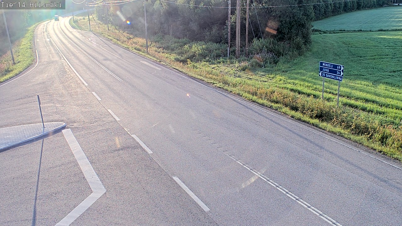 Weather Camera Image Väg 14 Rantasalmi, Hiismäki, Rantasalmi, Etelä-Savo