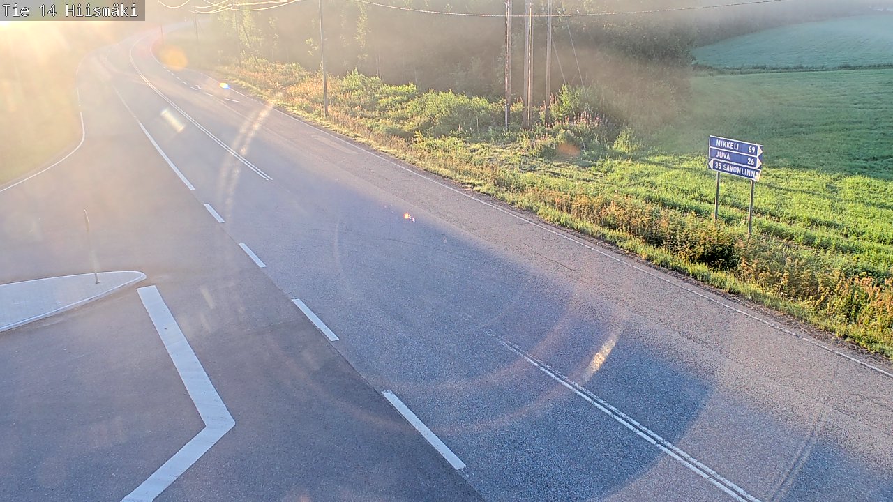 Weather Camera Image Väg 14 Rantasalmi, Hiismäki, Rantasalmi, Etelä-Savo