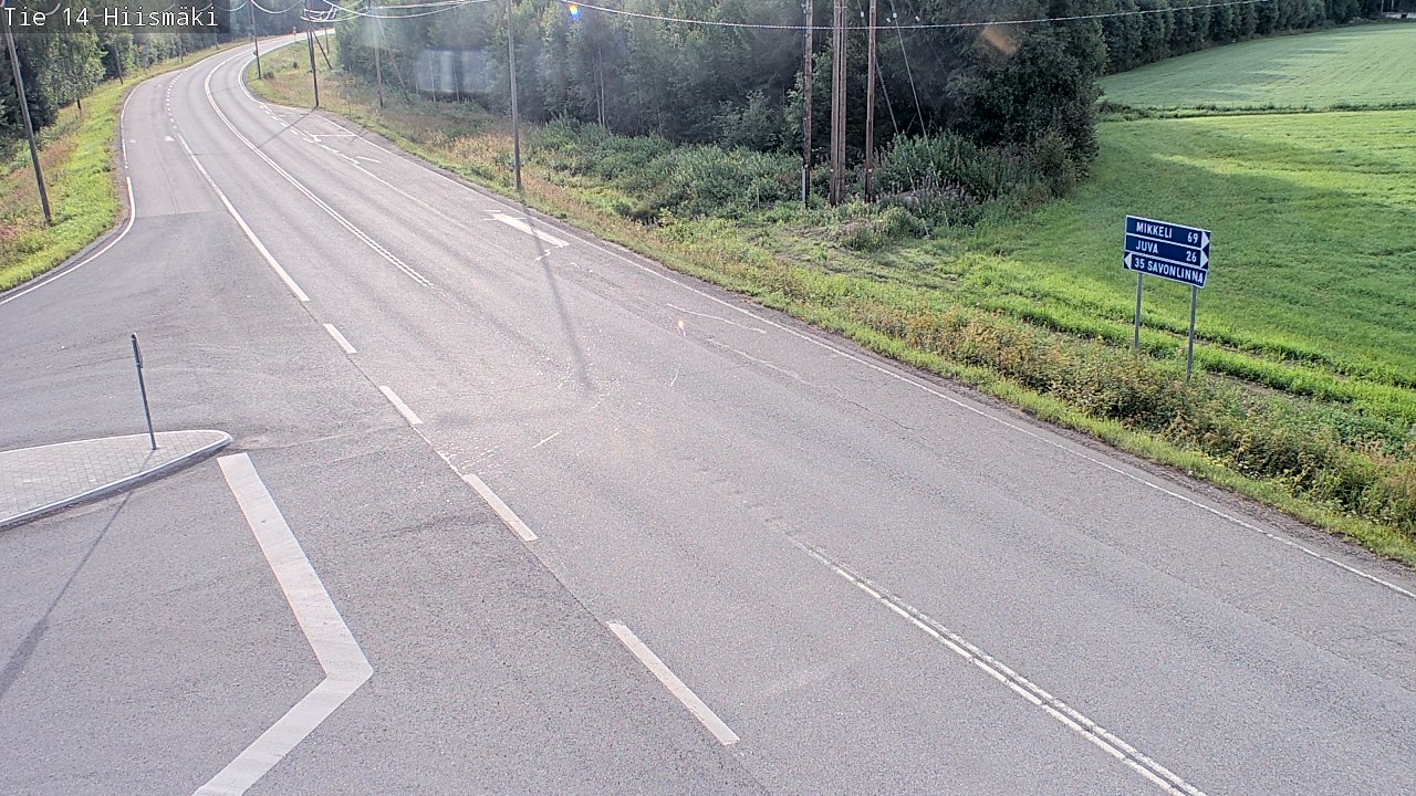 Weather Camera Image Väg 14 Rantasalmi, Hiismäki, Rantasalmi, Etelä-Savo