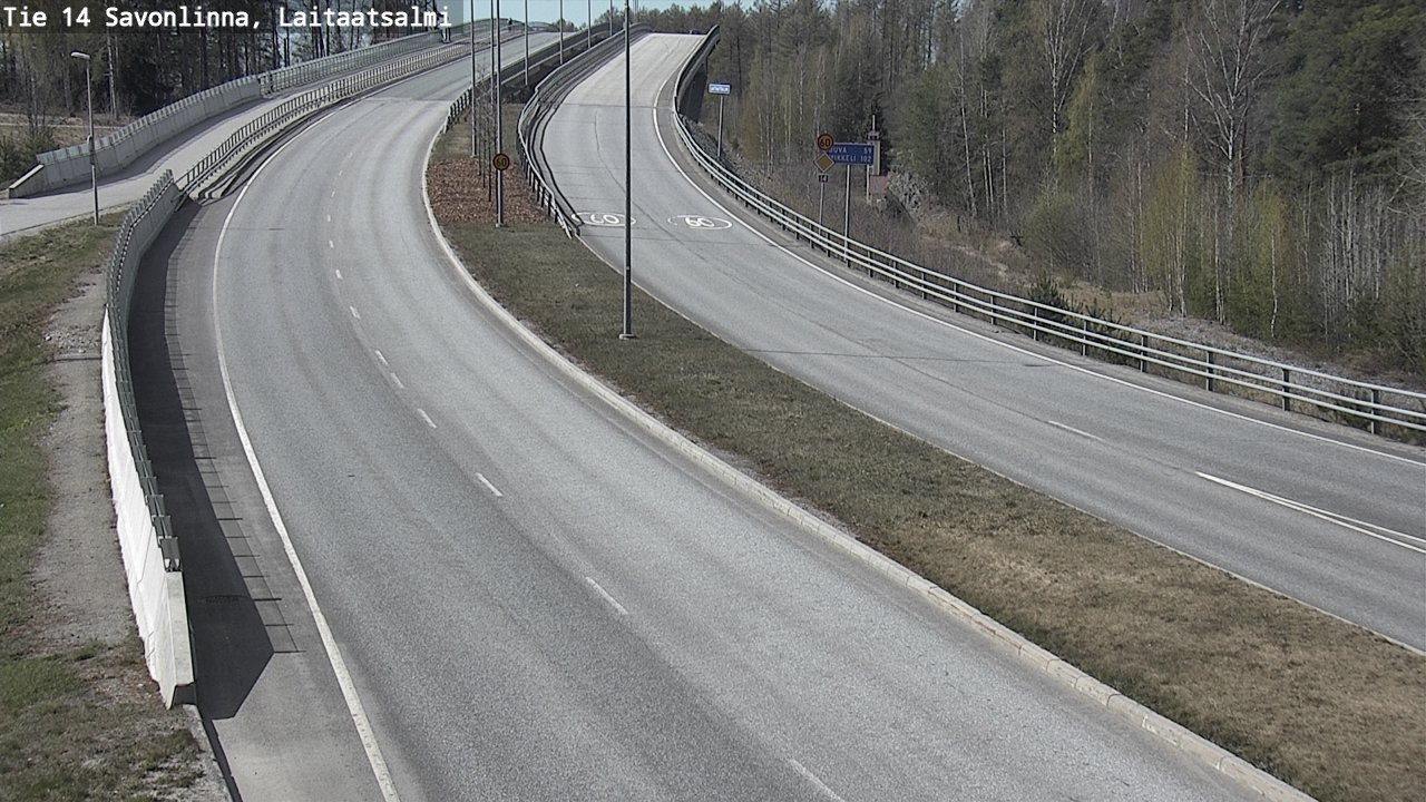 Weather Camera Image Väg 14 Nyslott, Laitaatsalmi, Savonlinna, Etelä-Savo