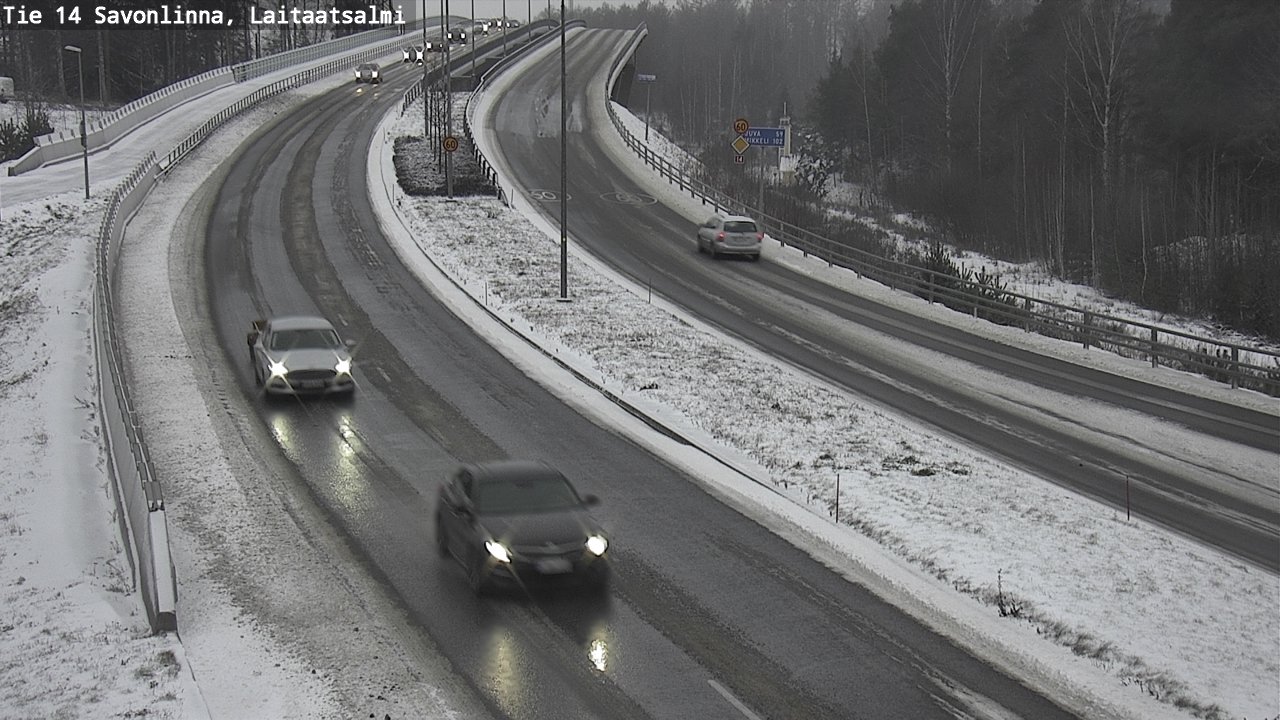 Weather Camera Image Väg 14 Nyslott, Laitaatsalmi, Savonlinna, Etelä-Savo