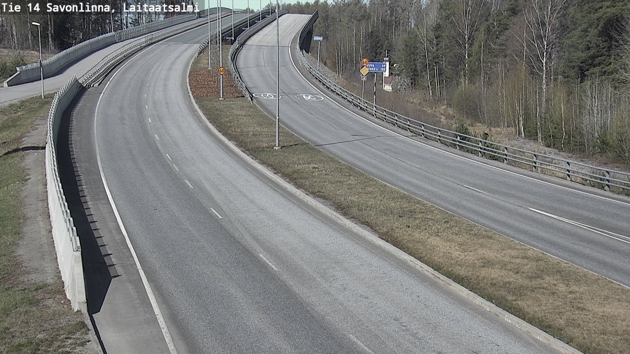 Weather Camera Image Väg 14 Nyslott, Laitaatsalmi, Savonlinna, Etelä-Savo