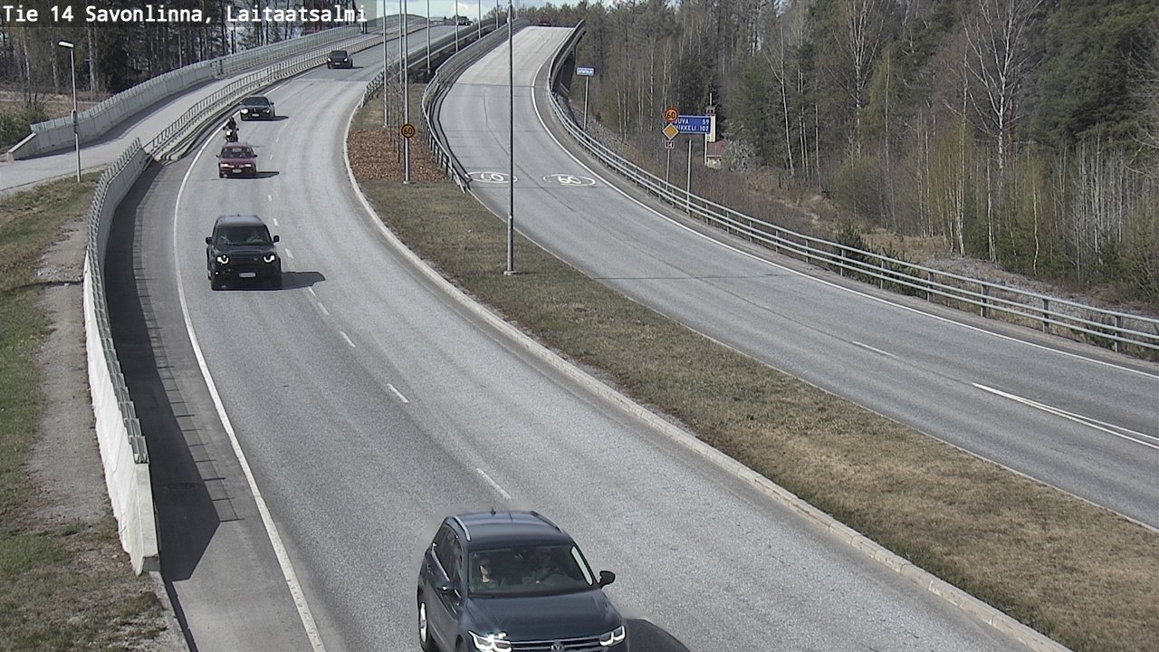 Weather Camera Image Väg 14 Nyslott, Laitaatsalmi, Savonlinna, Etelä-Savo