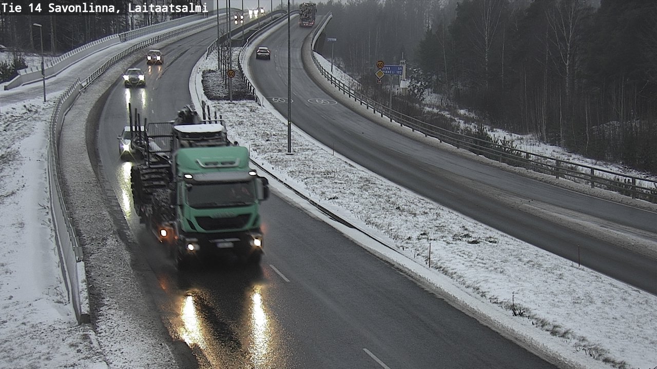 Weather Camera Image Väg 14 Nyslott, Laitaatsalmi, Savonlinna, Etelä-Savo