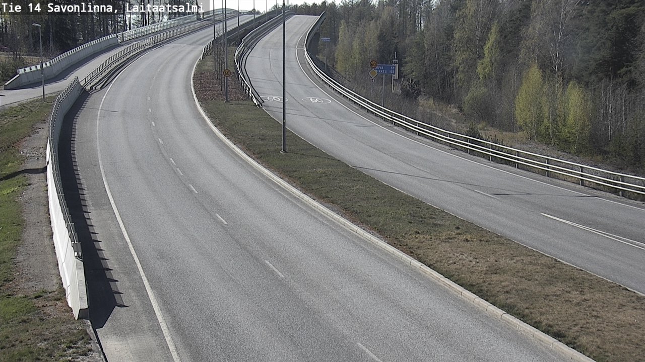 Weather Camera Image Väg 14 Nyslott, Laitaatsalmi, Savonlinna, Etelä-Savo