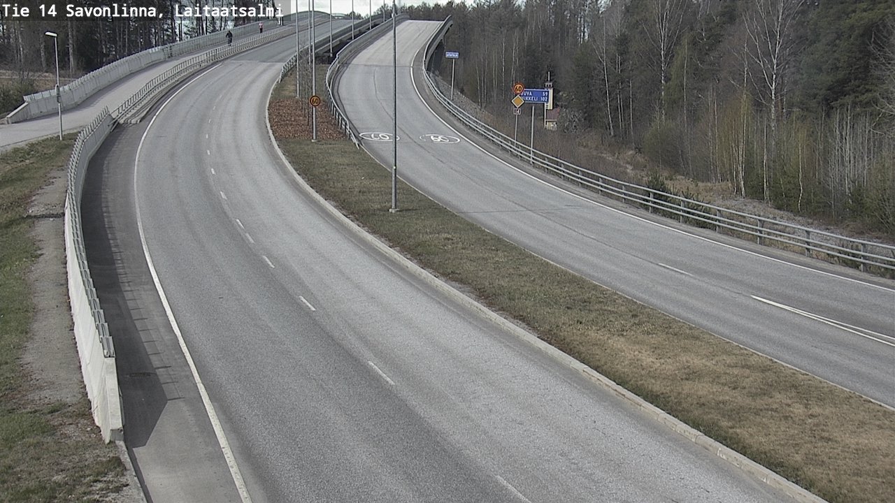 Weather Camera Image Väg 14 Nyslott, Laitaatsalmi, Savonlinna, Etelä-Savo
