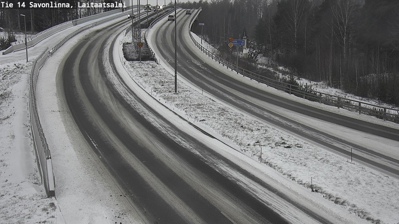 Weather Camera Image Väg 14 Nyslott, Laitaatsalmi, Savonlinna, Etelä-Savo