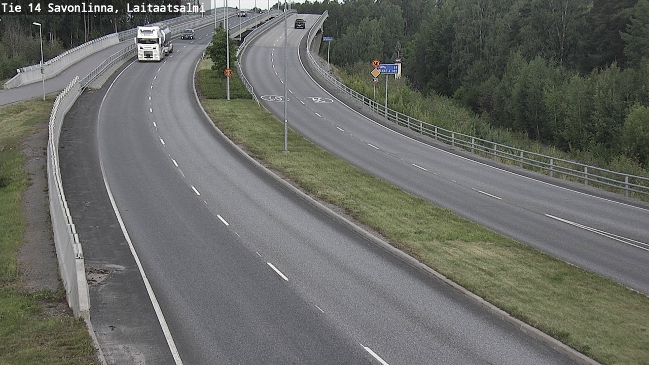Weather Camera Image Road 14 Savonlinna, Laitaatsalmi, Savonlinna, Etelä-Savo