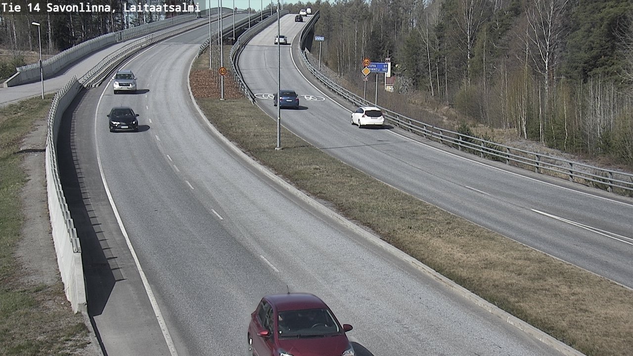 Weather Camera Image Väg 14 Nyslott, Laitaatsalmi, Savonlinna, Etelä-Savo