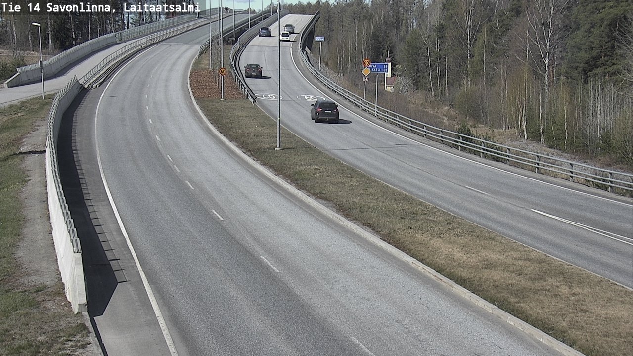 Weather Camera Image Väg 14 Nyslott, Laitaatsalmi, Savonlinna, Etelä-Savo