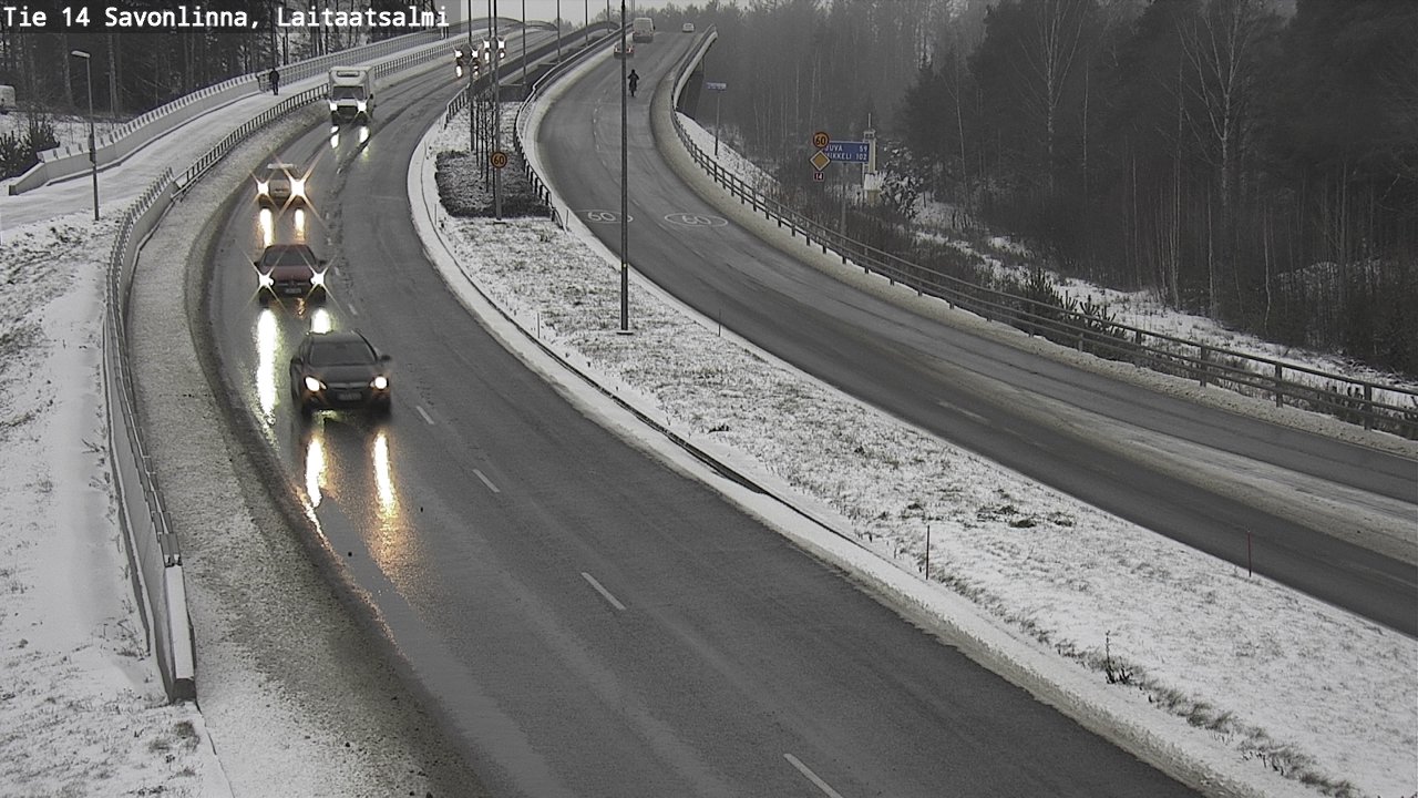 Weather Camera Image Väg 14 Nyslott, Laitaatsalmi, Savonlinna, Etelä-Savo