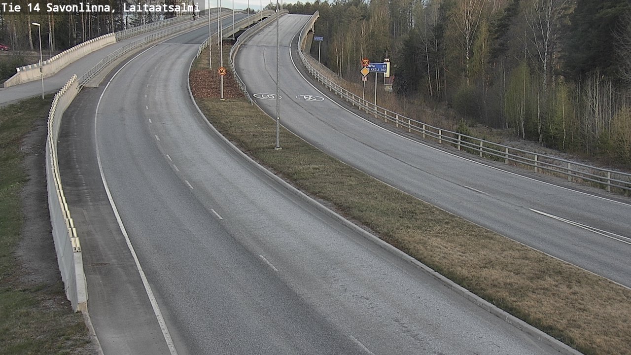 Weather Camera Image Väg 14 Nyslott, Laitaatsalmi, Savonlinna, Etelä-Savo
